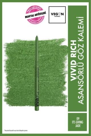 NYX Professional Makeup  Vivid Rich Asansörlü Göz Kalemi - 09 Its Giving Jade