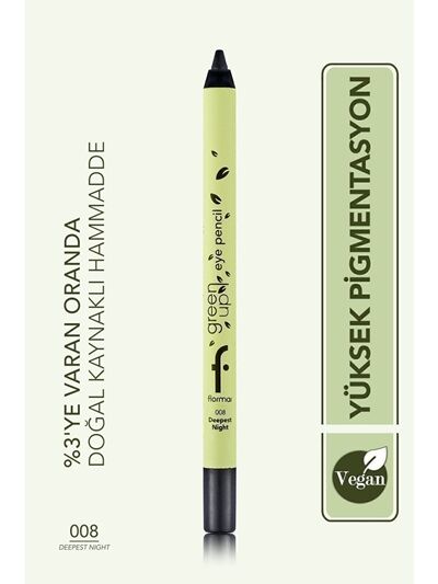 Flormar Green Up Vegan Yüksek Pigmentli Göz Kalemi - 008 Deepst Nght
