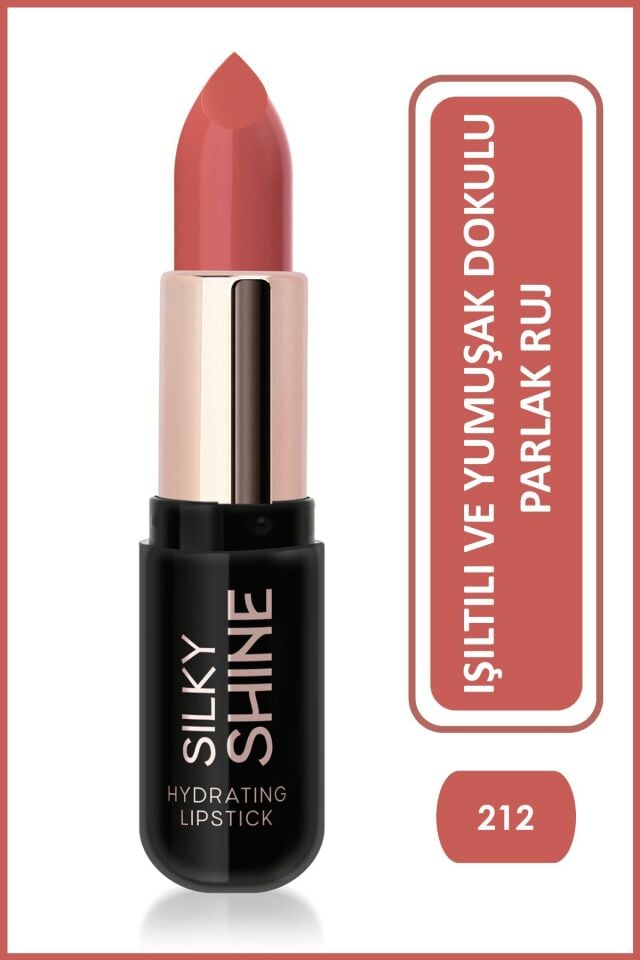 Silky Shine Jojoba Yağı ve E vitamini İçeren Nemlendirici Etkili Parlak Ruj No:212