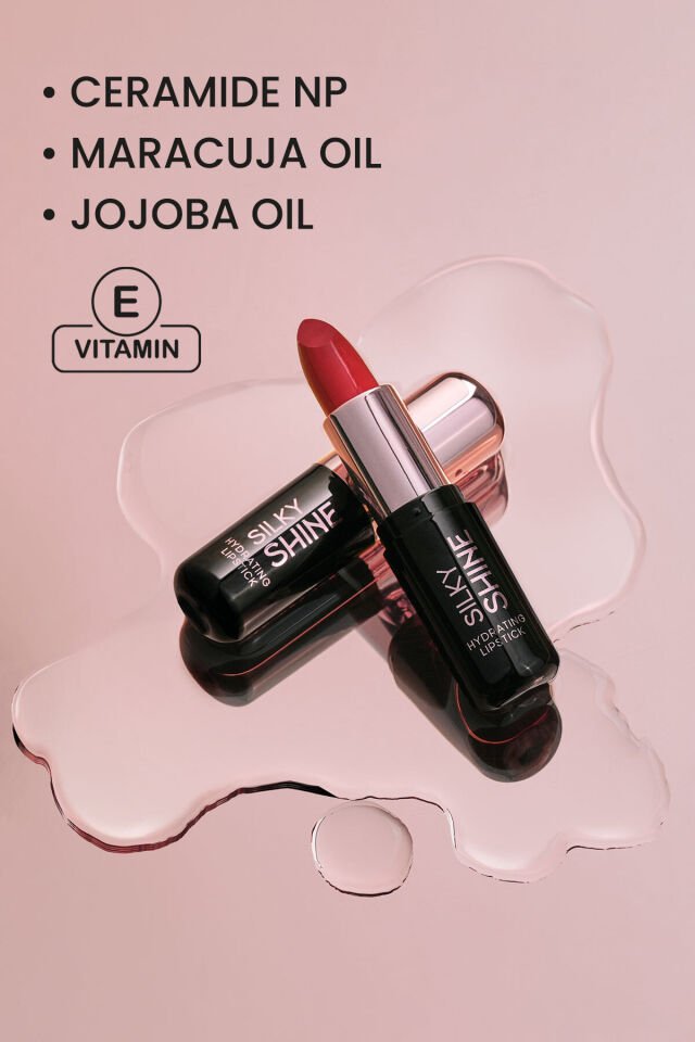 Silky Shine Jojoba Yağı ve E vitamini İçeren Nemlendirici Etkili Parlak Ruj No:212