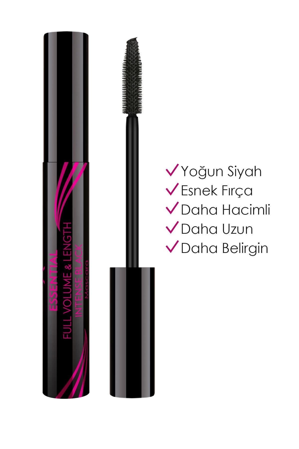 Essential Full Volume Length Intense Black Mascara Hint Yağı İçerikli Hacim Veren Maskara 9 ml