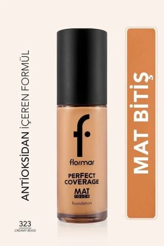 Flormar Mat Birişli E Vitamini İçeren Fondöten-Mat Touch Foundation-323 Creamy Beige
