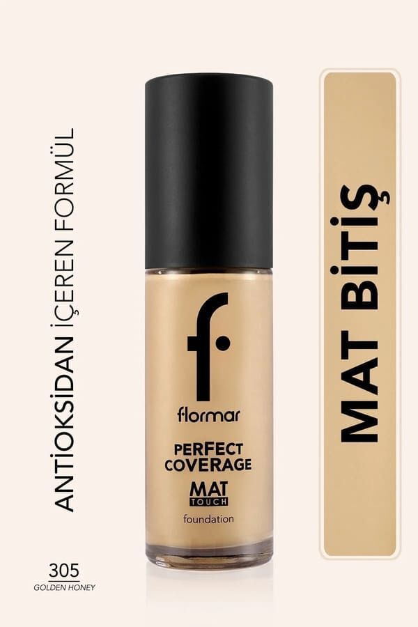 Flormar Mat Birişli E Vitamini İçeren Fondöten - Mat Touch Foundation - 305 Golden Honey