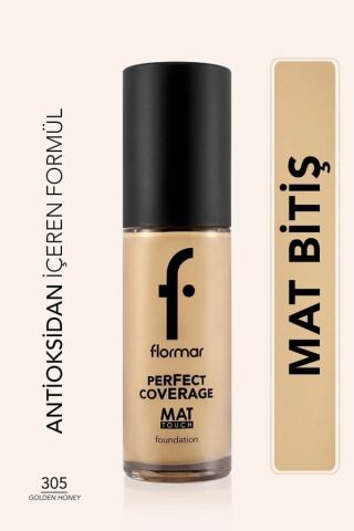 Flormar Mat Birişli E Vitamini İçeren Fondöten - Mat Touch Foundation - 305 Golden Honey