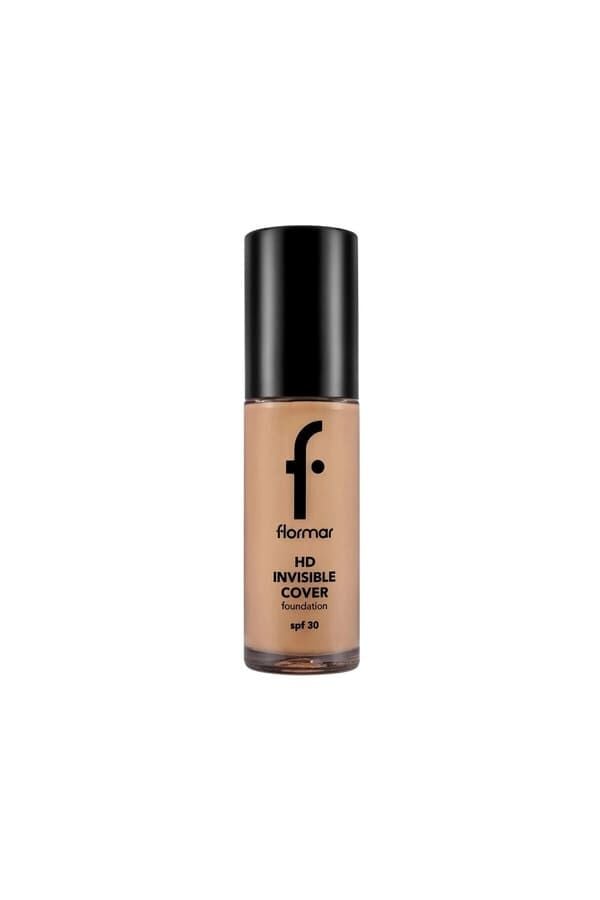 Flormar Invisible Cover HD Hafif Yapılı & Yarı Parlak Bitişli Fondöten 100 Medium Beige