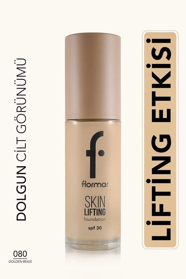 Flormar Sıkılaştırıcı Fondöten (SICAK ALT TON) - Skin Lifting Fdt. - 080 Golden Beige