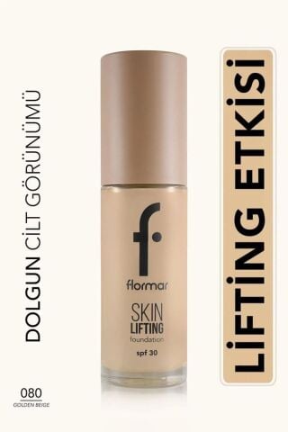 Flormar Sıkılaştırıcı Fondöten (SICAK ALT TON) - Skin Lifting Fdt. - 080 Golden Beige