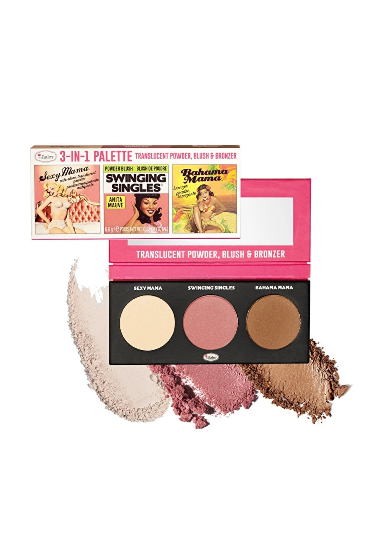 theBalm Powder Trio Yüz Paleti Sexy Mama, Bahama Mama, Swinging Singles Anita Mauve