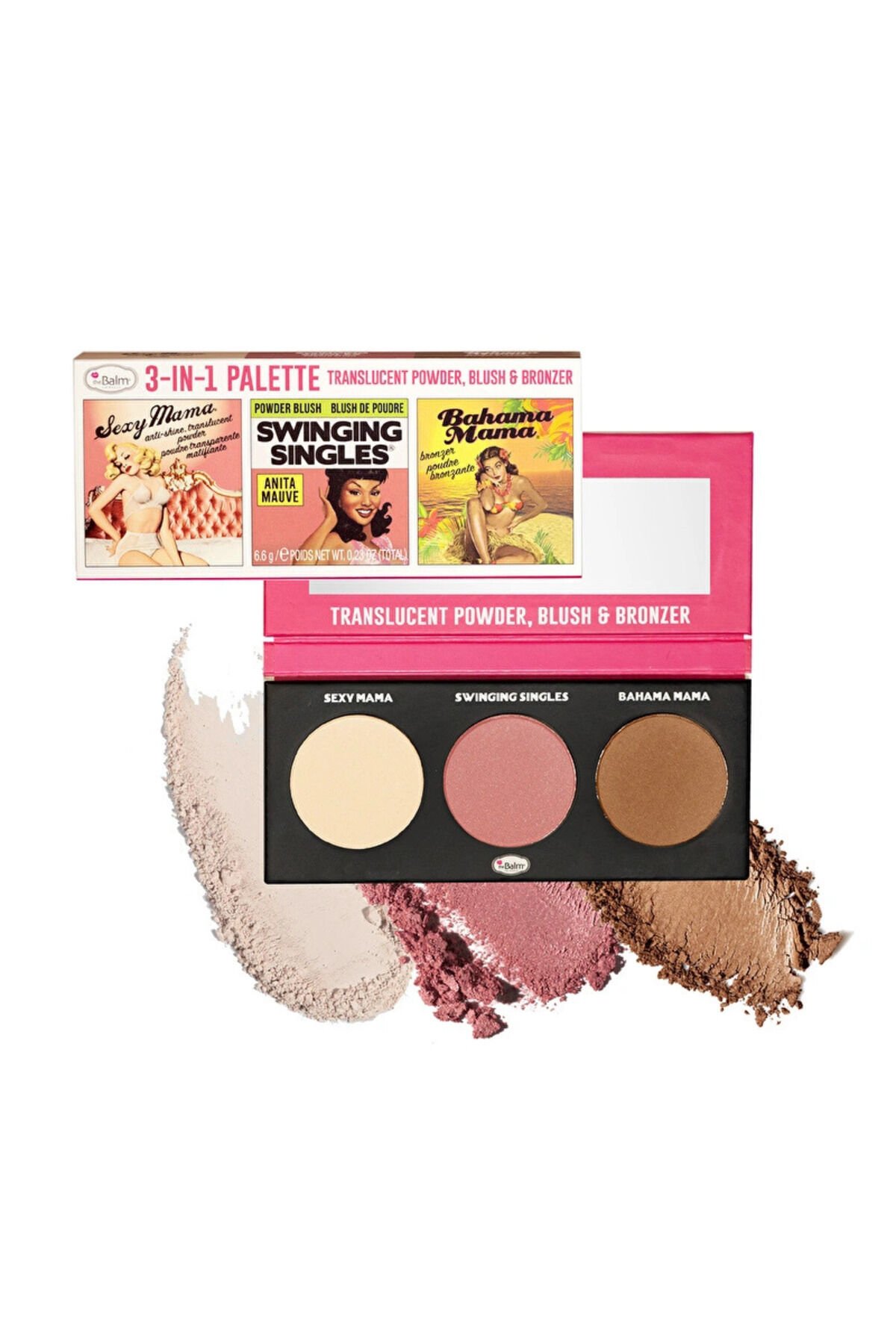 theBalm Powder Trio Yüz Paleti Sexy Mama, Bahama Mama, Swinging Singles Anita Mauve