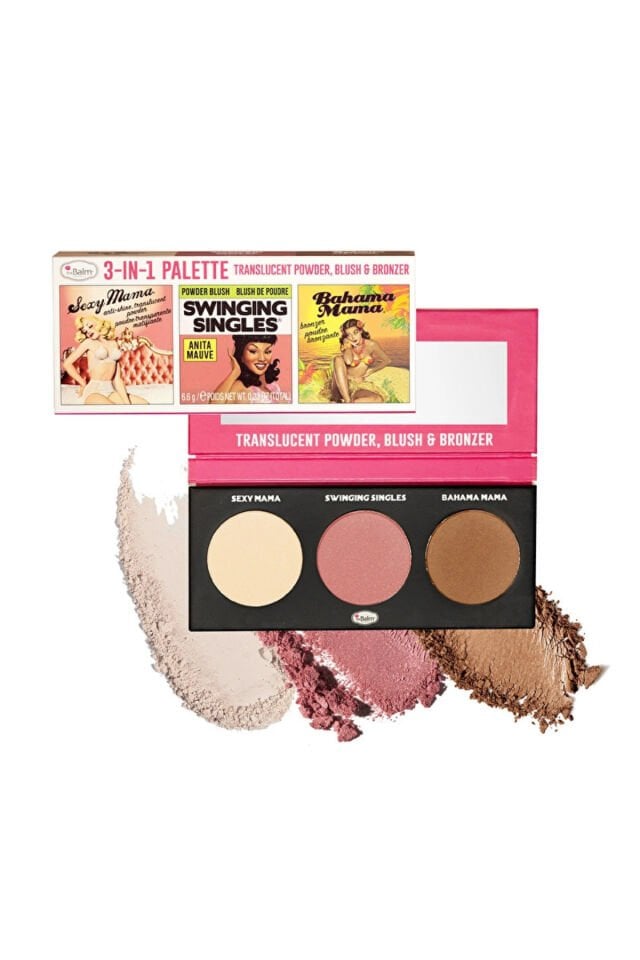 theBalm Powder Trio Yüz Paleti Sexy Mama, Bahama Mama, Swinging Singles Anita Mauve