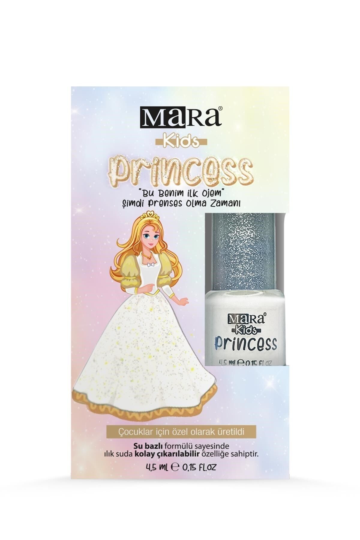 Mara Princess Yıkanabilir Su Bazlı Çocuk Ojesi - Beyaz (TÖRPÜ HEDİYELİ)