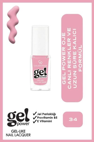 Golden Rose Power Gel Like Nail Oje No: 34