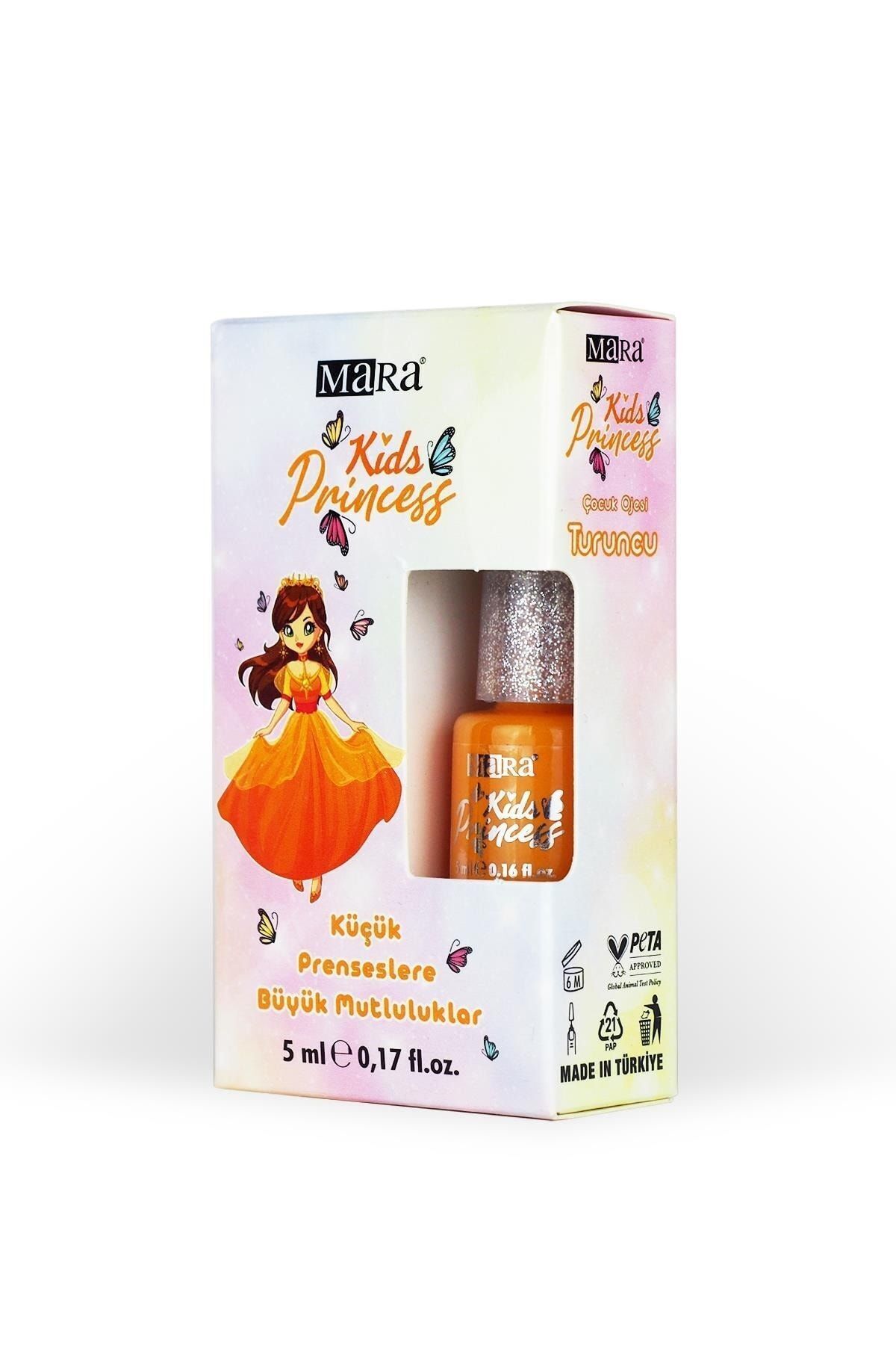 Kids Princess Çocuk Oje Turuncu 5 Ml - Su Bazli*48