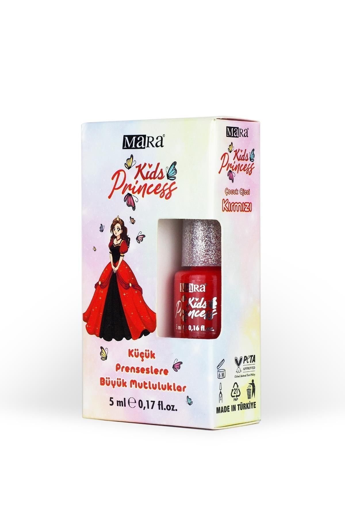 Kids Princess Çocuk Oje 5 Ml Kirmizi - Su Bazli*48