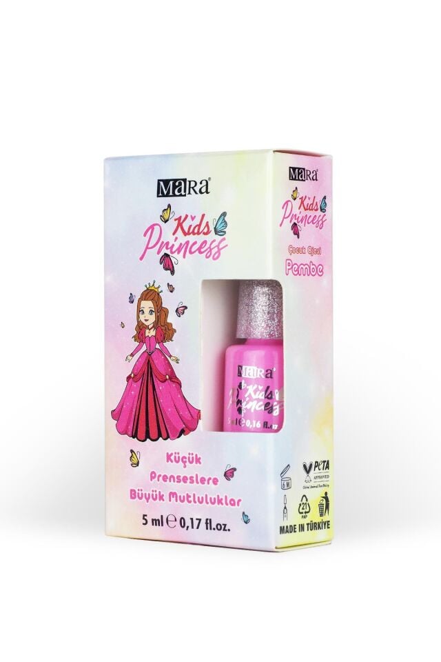 Kids Princess Çocuk Oje 5 Ml Pembe - Su Bazli*48