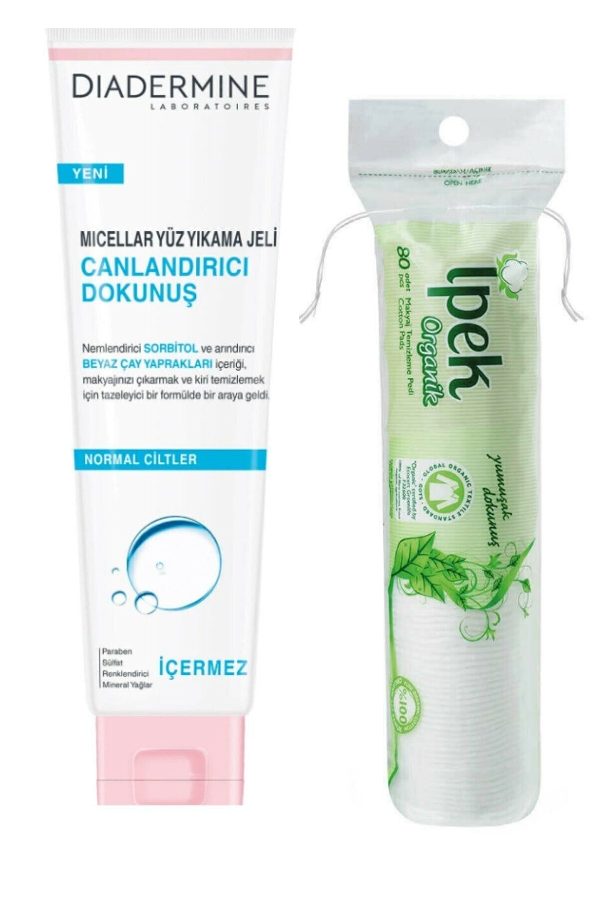 Diadermine  Canlandırıcı Dokunuş Micellar Yüz Yıkama Jeli 150 ml Ve Makyaj Pamuğu 70li