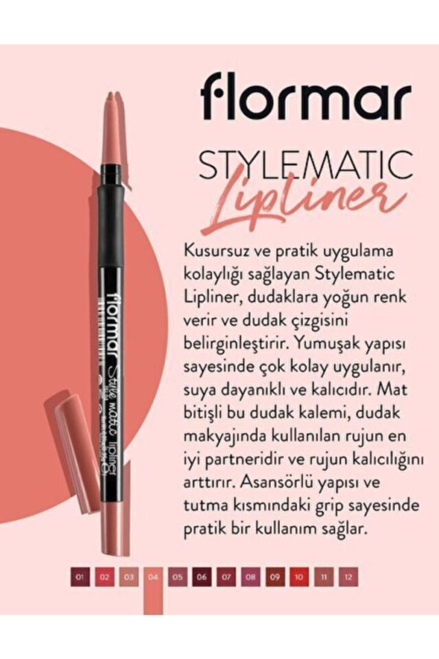 Flormar Dudak Kalemi - Stylematic Lipliner SL04 Peach Nude