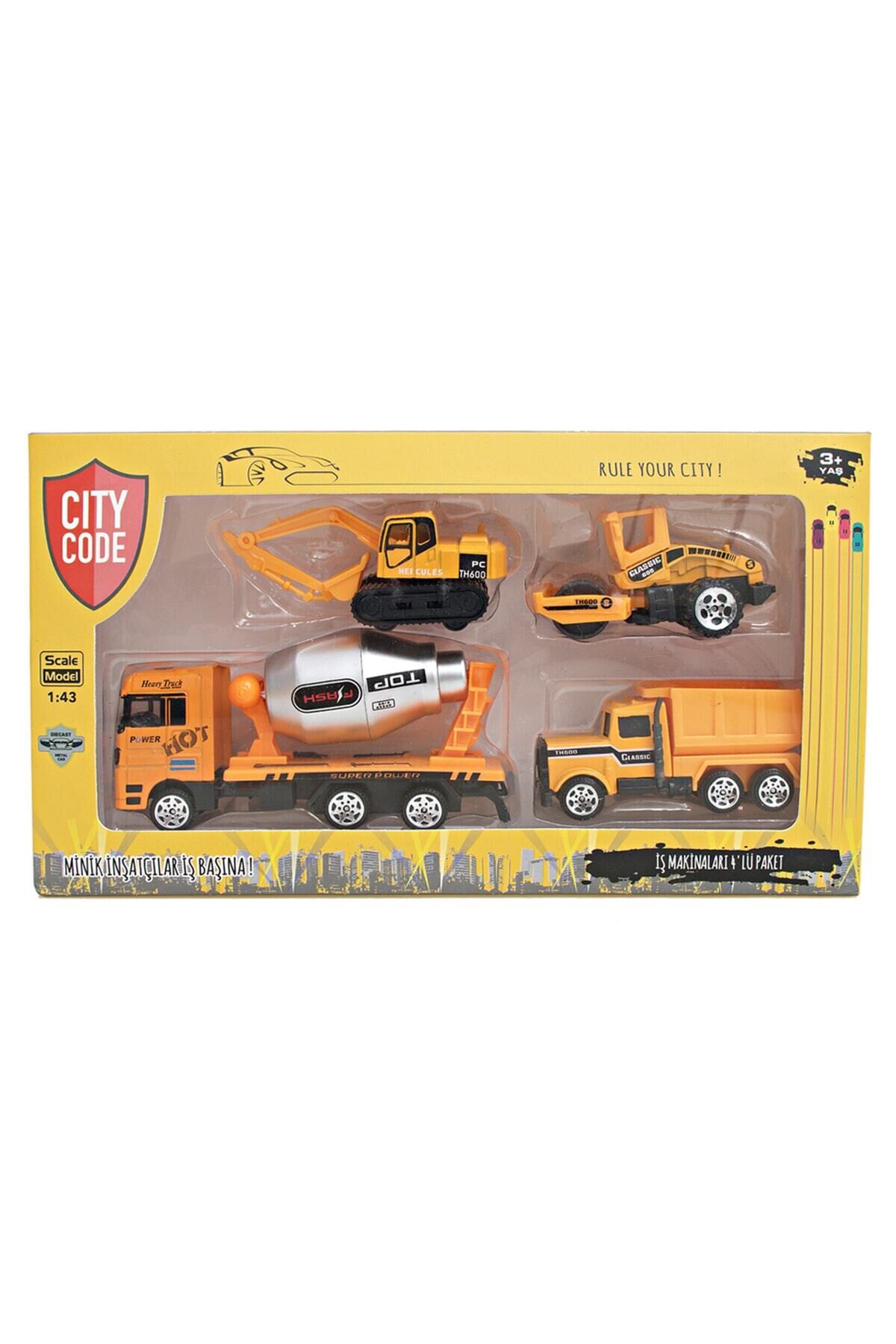 Die-cast 1:43 Iş Makineleri 4'lü Paket