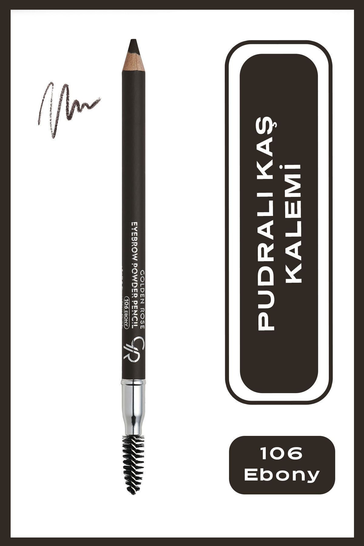 Golden Rose Pudralı Kaş Kalemi -Eyebrow Powder Pencil 106 Ebony