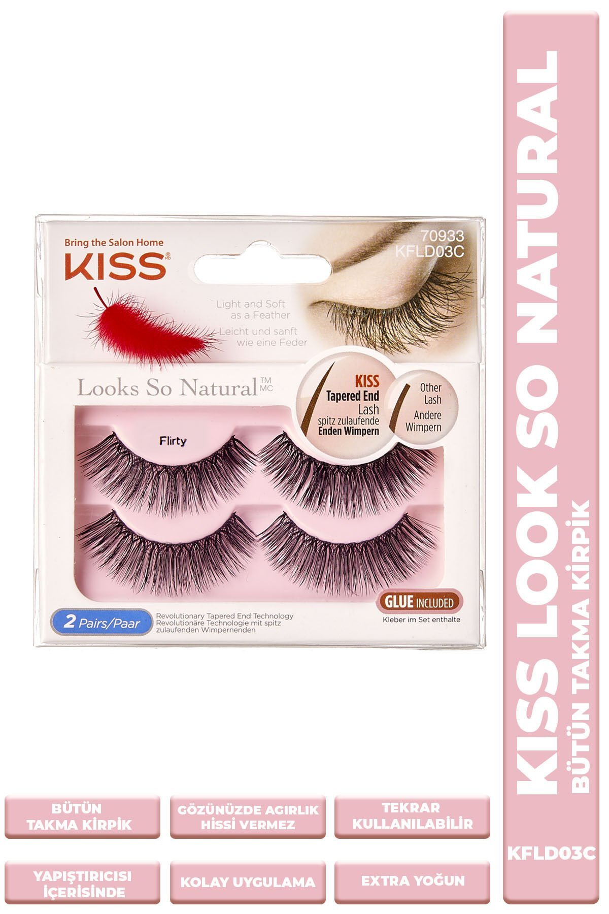 Bütün Takma Kirpik Ikili Tekrar Kullanılabilir Yoğun