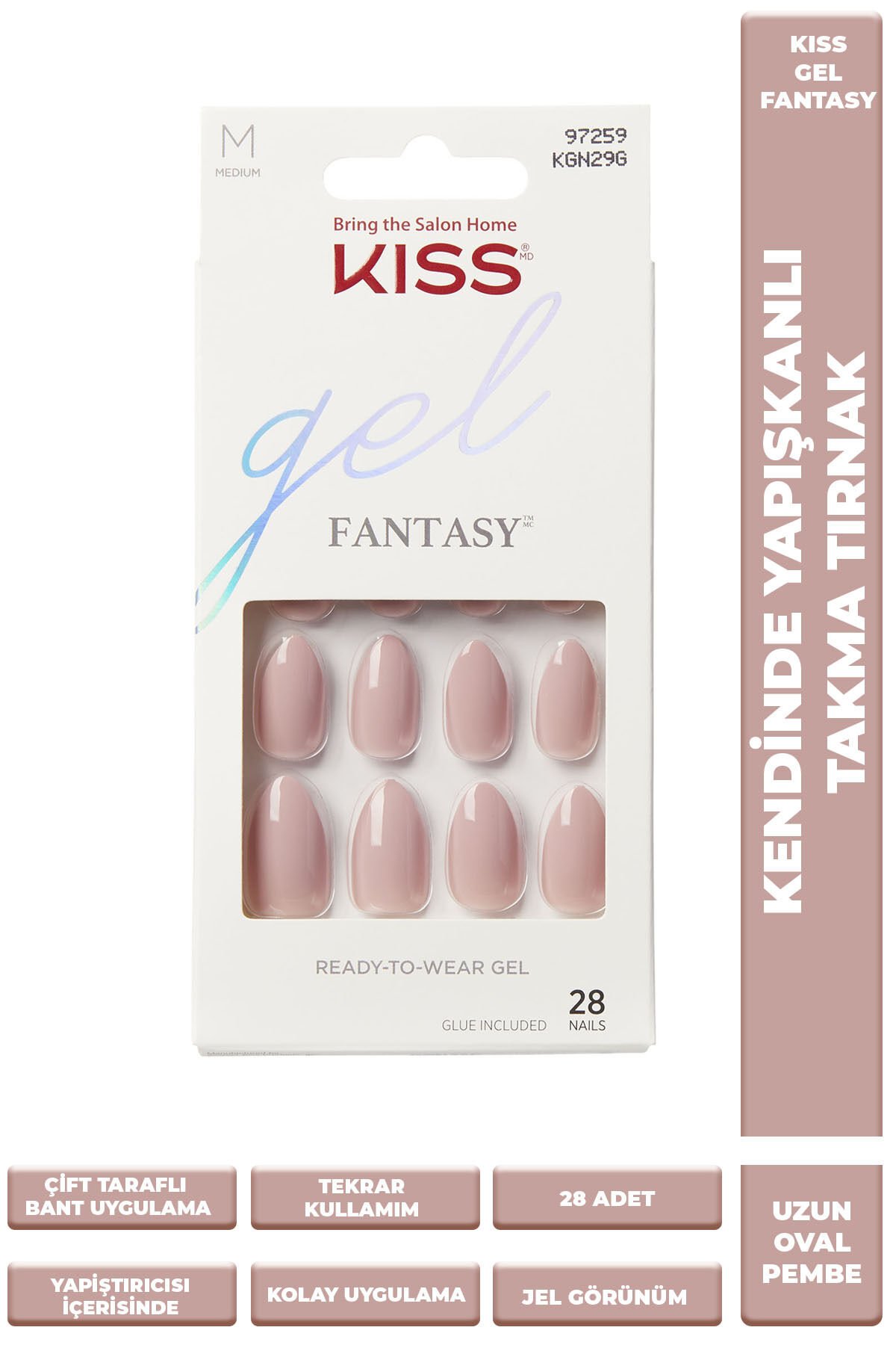 Kgn29c Takma Tırnak Seti Tırnak Yapıştırıcılı - Kgn29c