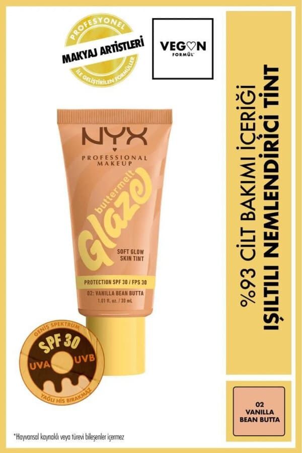 NYX Professional Makeup Buttermelt Glaze Işıltılı Nemlendirici Tint - 02 Vanilla Bean Butta