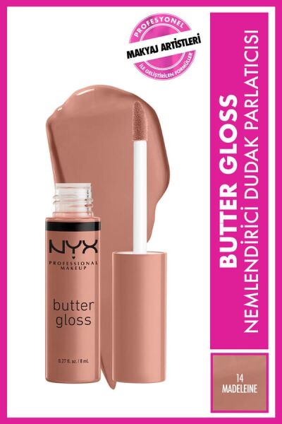 NYX Professional Makeup Dudak Parlatıcısı - Butter Gloss Madeleine 15 g