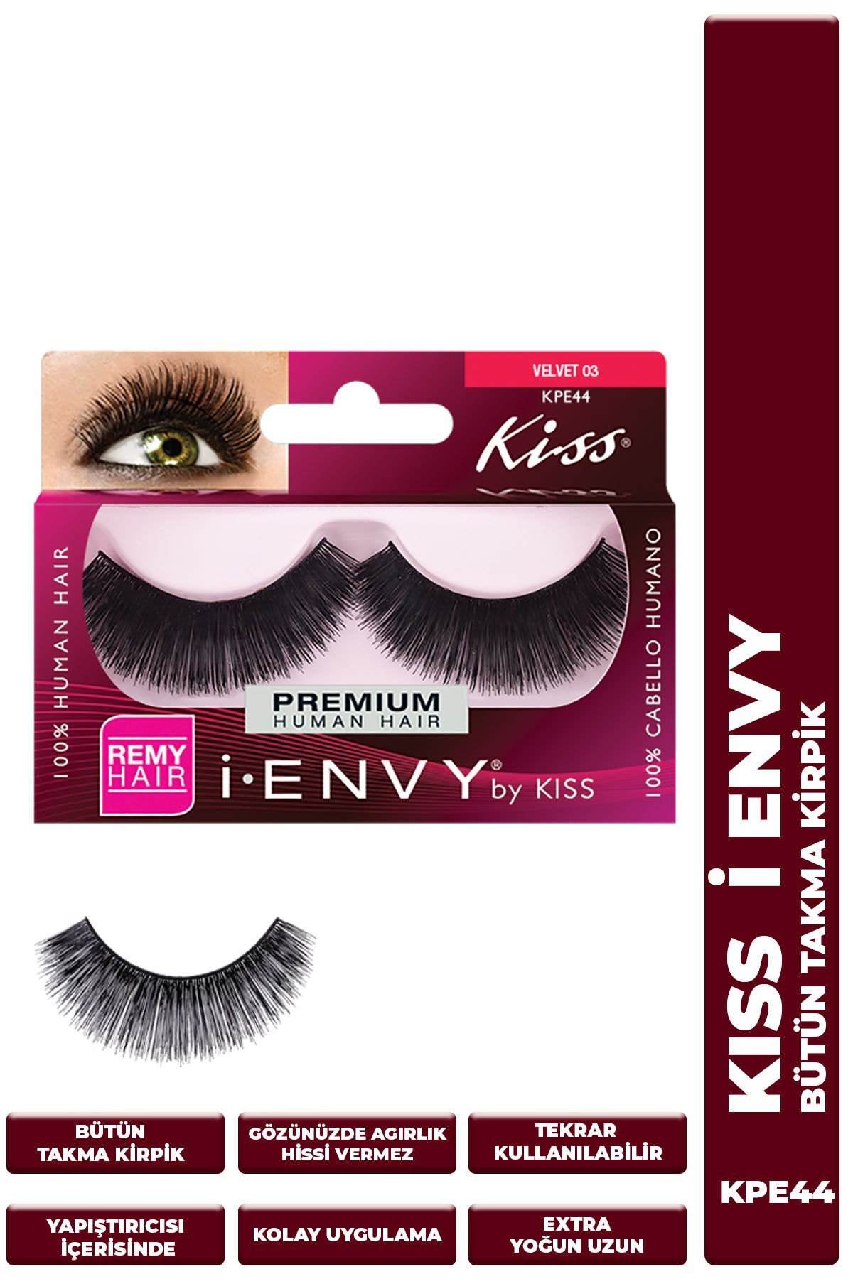 Bütün Doğal Takma Kirpik %100 Insan Saçı Extra Uzun Extra Yoğun