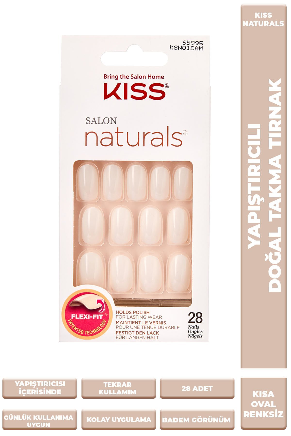 Renksiz Takma Tırnak Seti Tırnak Yapıştırıcılı - Ksn01c - 731509659955