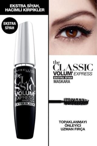 Maybelline New York Volum' Express Classic Ekstra Siyah Maskara