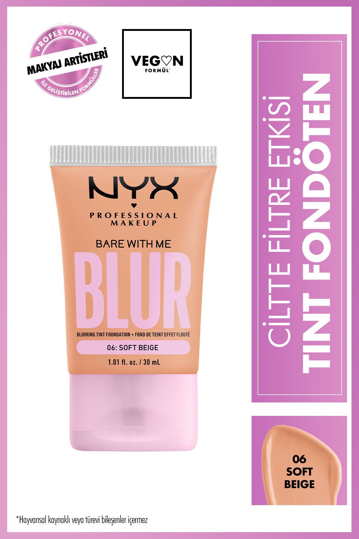 Blur Tint Ciltte Filtre Etkili Fondöten - 06 Soft Beige