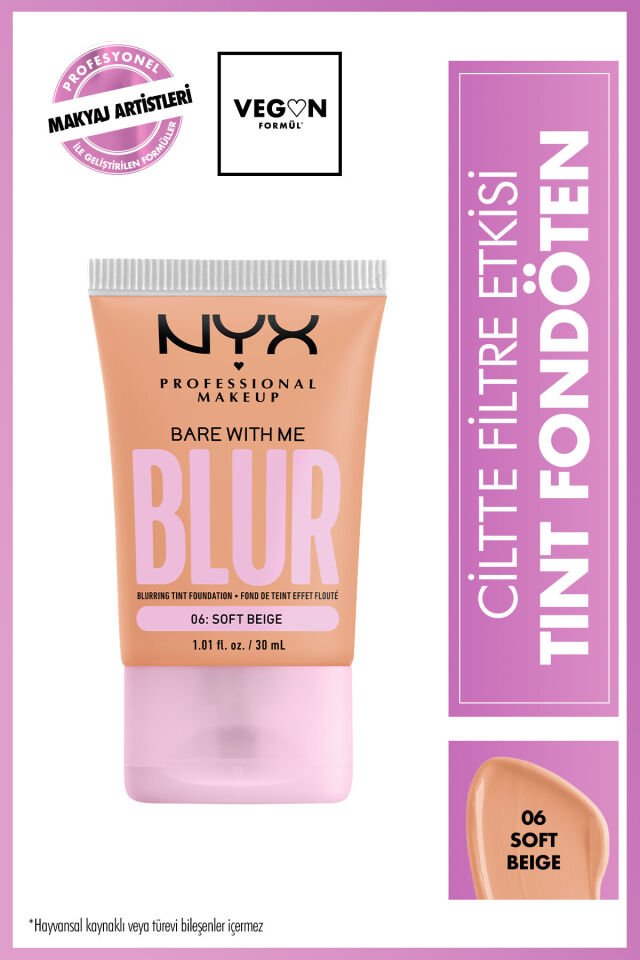 NYX Professional Makeup Blur Tint Ciltte Filtre Etkili Fondöten - 06 Soft Beige