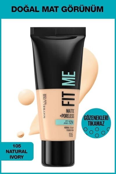 Maybelline New York Fit Me Matte+poreless Fondöten - 105 Natural Ivory