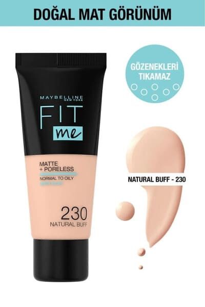 Maybelline New York Fit Me Matte Poreless Fondöten - 230 Natural Buff