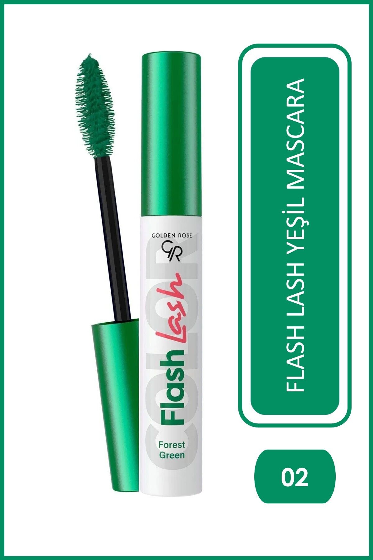 Flash Lash Yeşil Maskara No:02 Orman Yeşili–9 ml