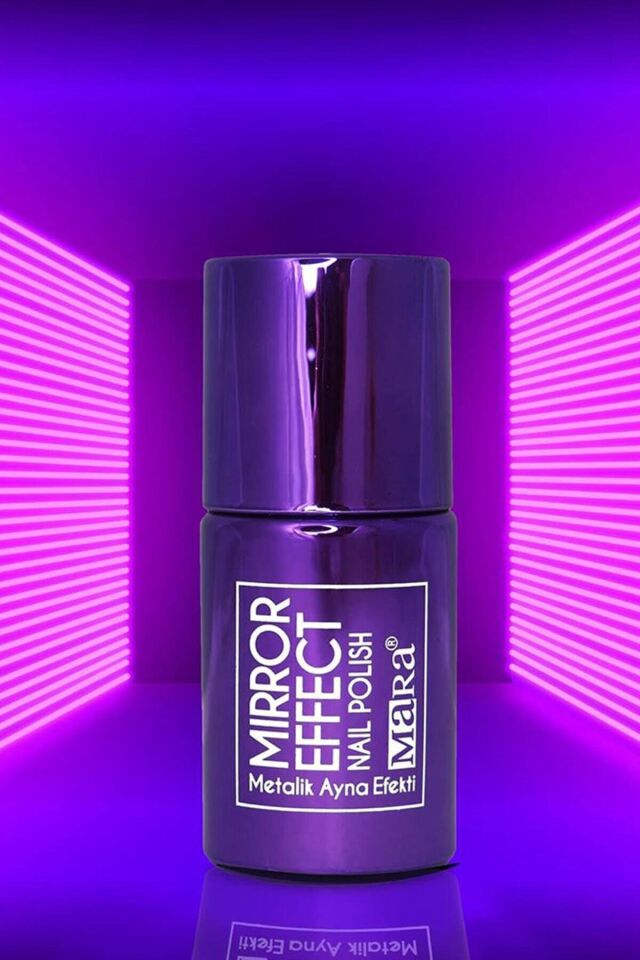 Mor Metalik Ayna Efektli Oje