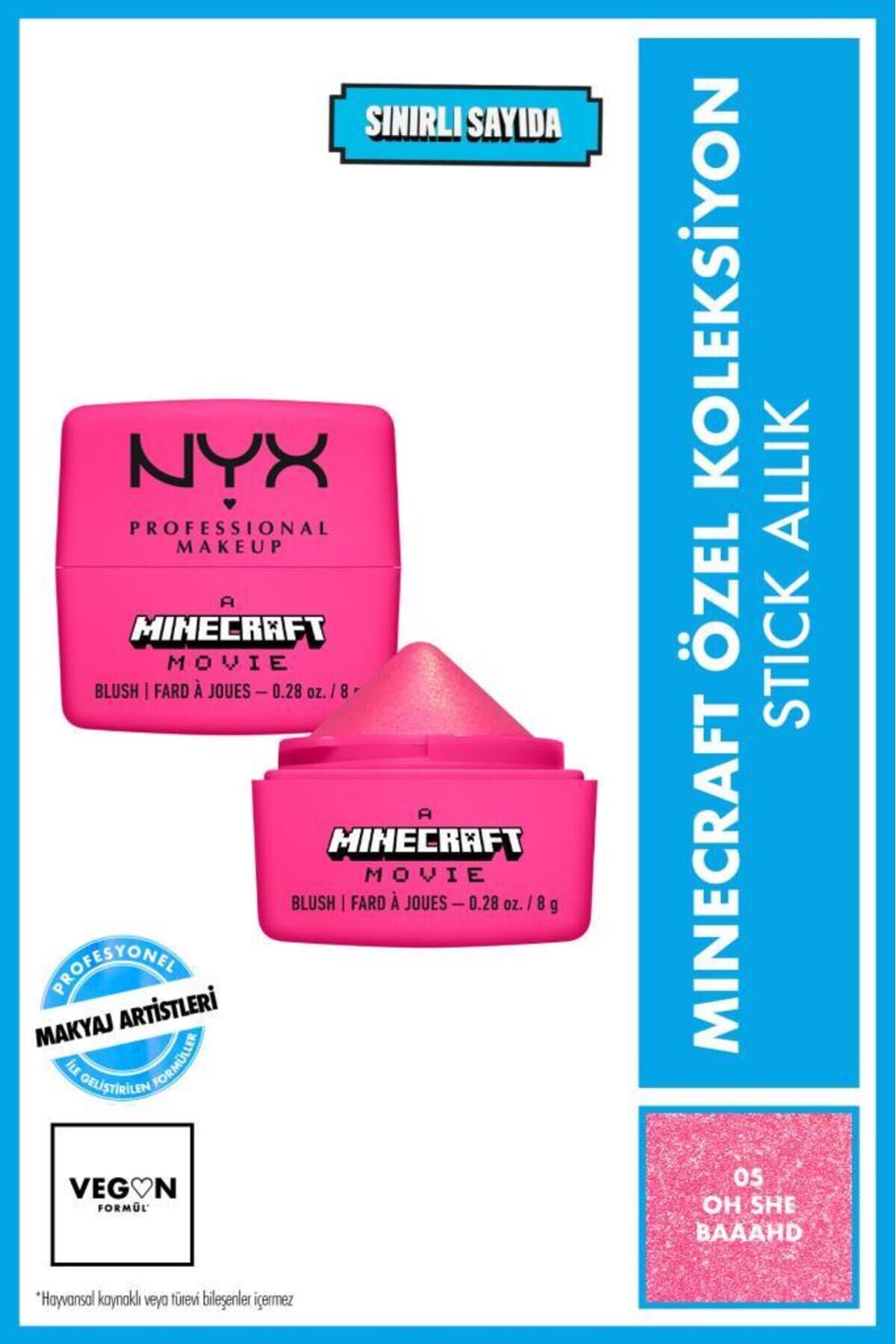 NYX Professional Makeup Minecraft Özel Koleksiyon Stick Allık - 05 Oh She Baaahd