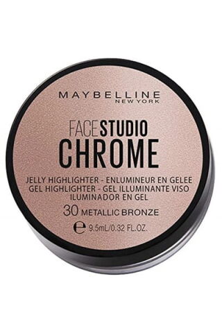 Maybelline New York Face Studio Chrome Jel Aydınlatıcı - 30 Metallic Bronze