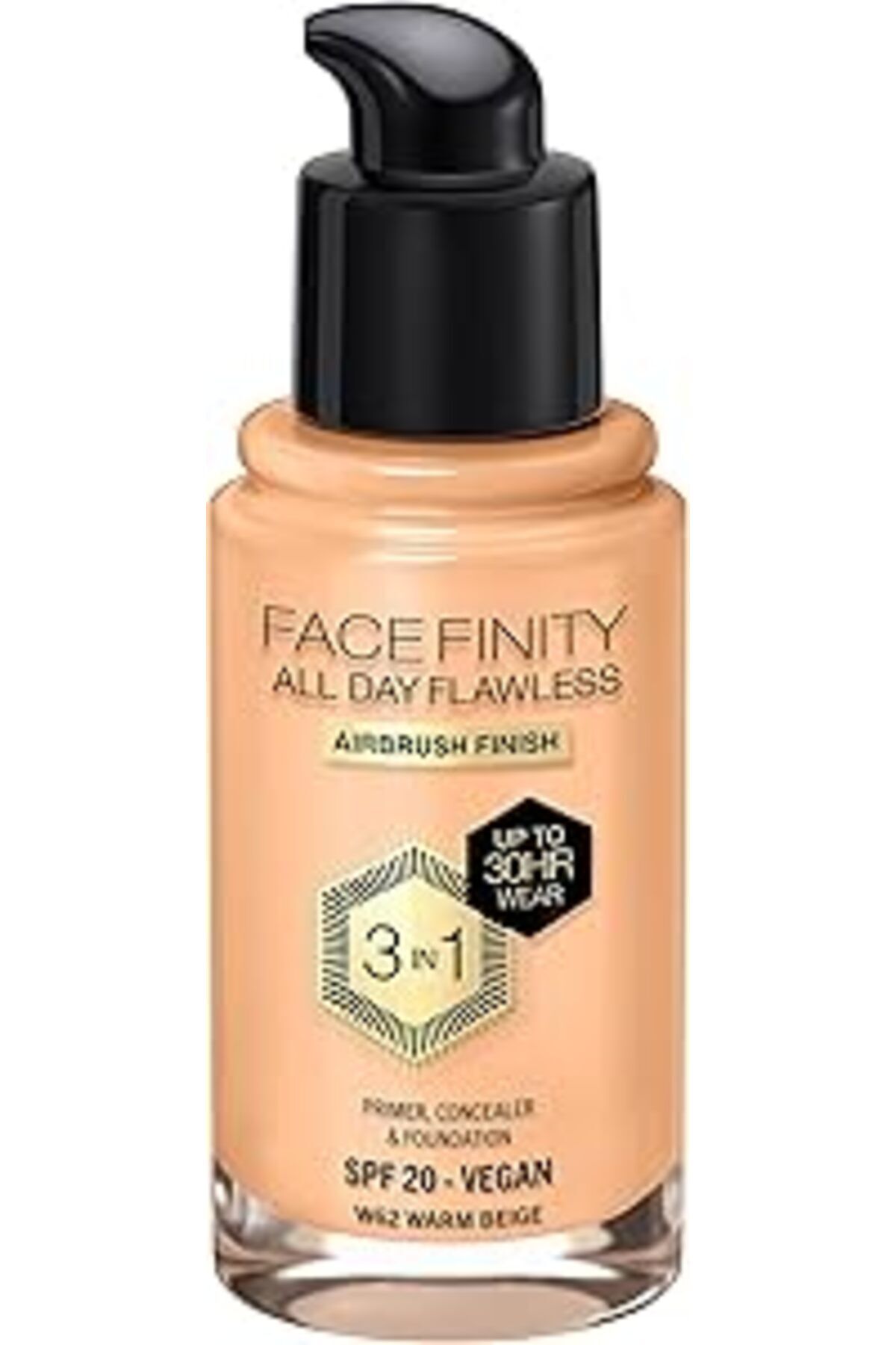 Facefinity All Day Kusursuz Fondöten - W62 - Sıcak Bej, 30ml