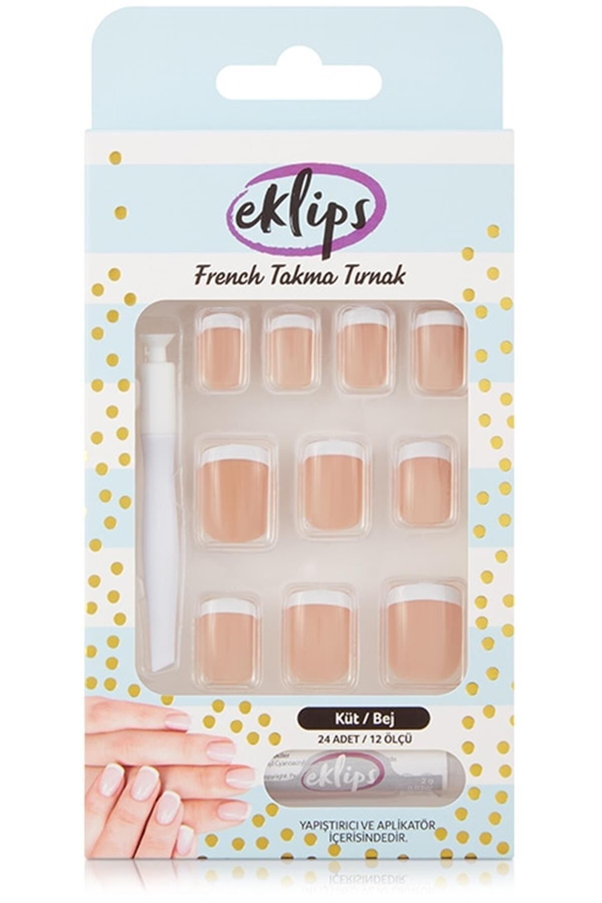 Takma Tırnak French Bej Küt