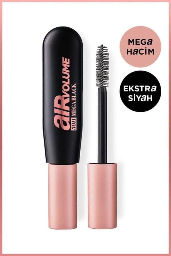 L'Oréal Paris Air Mega Black Maskara – 30 Saate Kadar Kalıcı – Ekstra Siyah