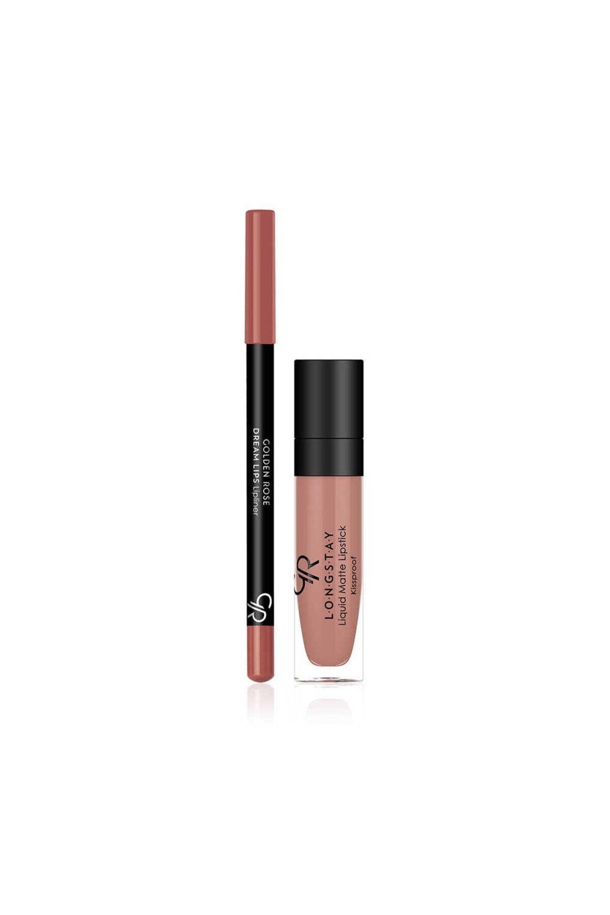 Matte Lip Kit Warm Sable Avokado ve Pamuk Yağlı Mat Ruj & Dudak Kalemi 5,5 ml + 1,6 g