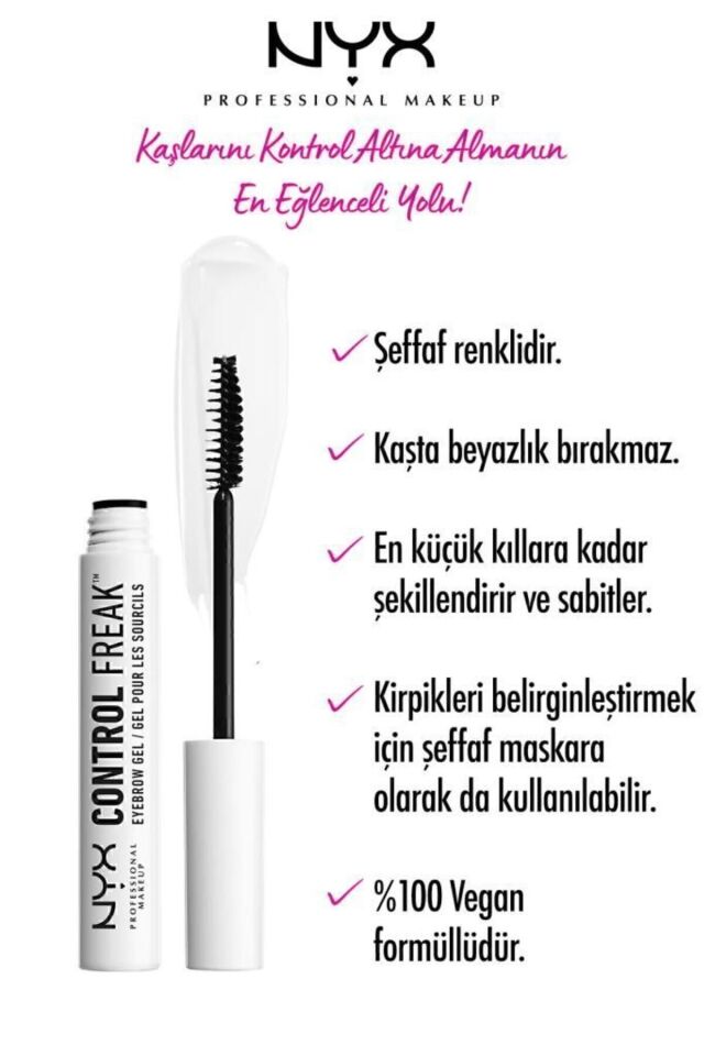 NYX Professional Makeup Kaş Sabitleme Jeli - Control Freak Eyebrow Gel Clear