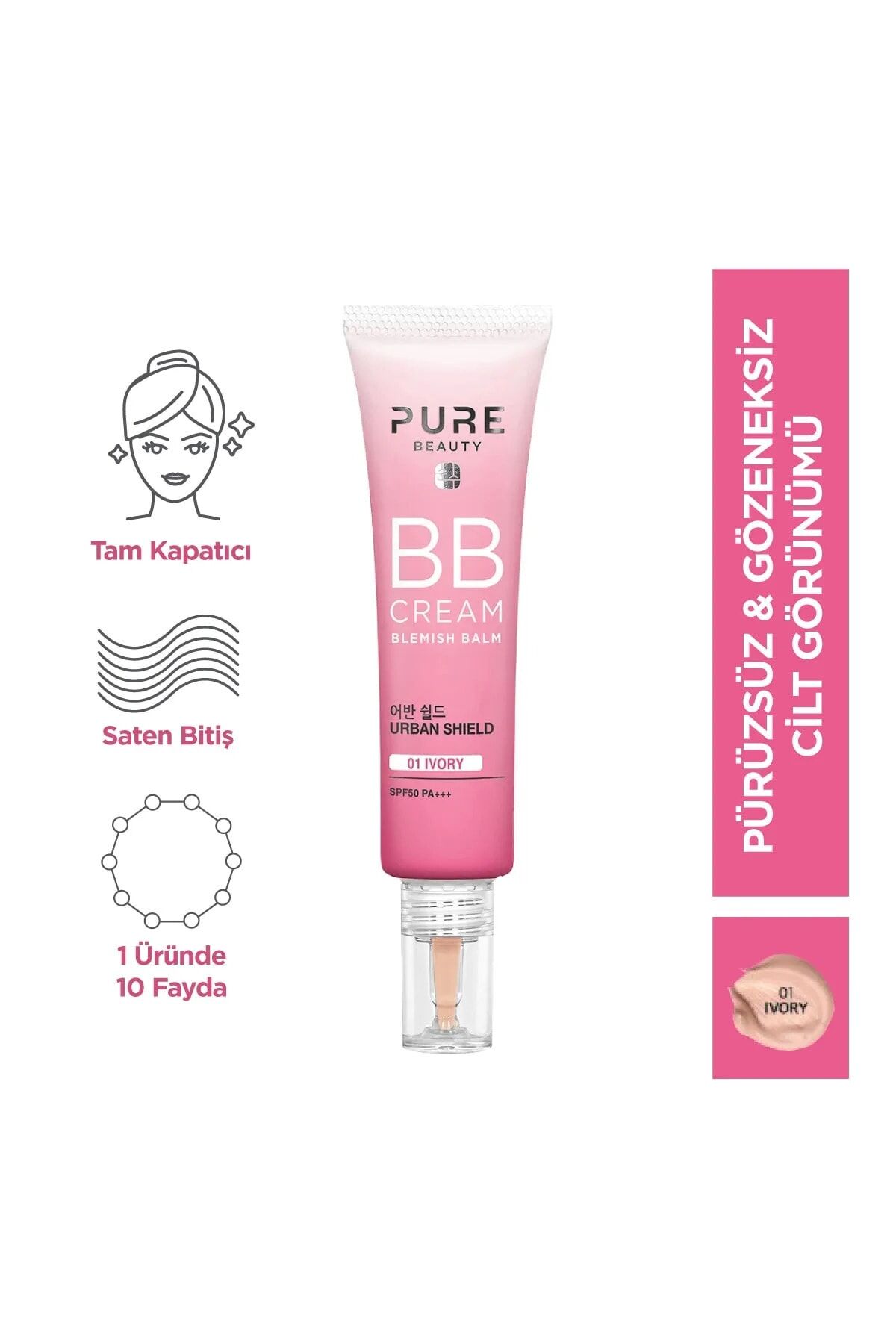Pure Beauty Bb Krem Spf50 Pa+++ Ivory 30 ml