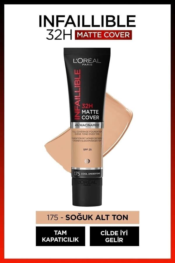 L'oréal Paris Infaillible 24h Matte Cover Yüksek Kapatıcı Fondöten - 175 Sable/sand
