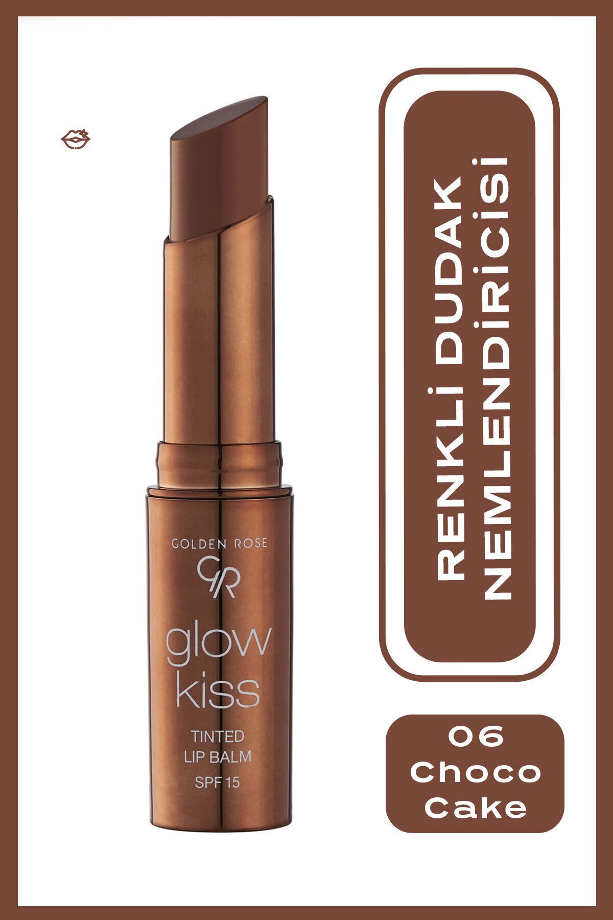 Glow Kiss Tinted Lip Balm SPF15 Shea & Hyaluronik Asitli Renkli Dudak Balmı - 06 Choca Cake  3 g