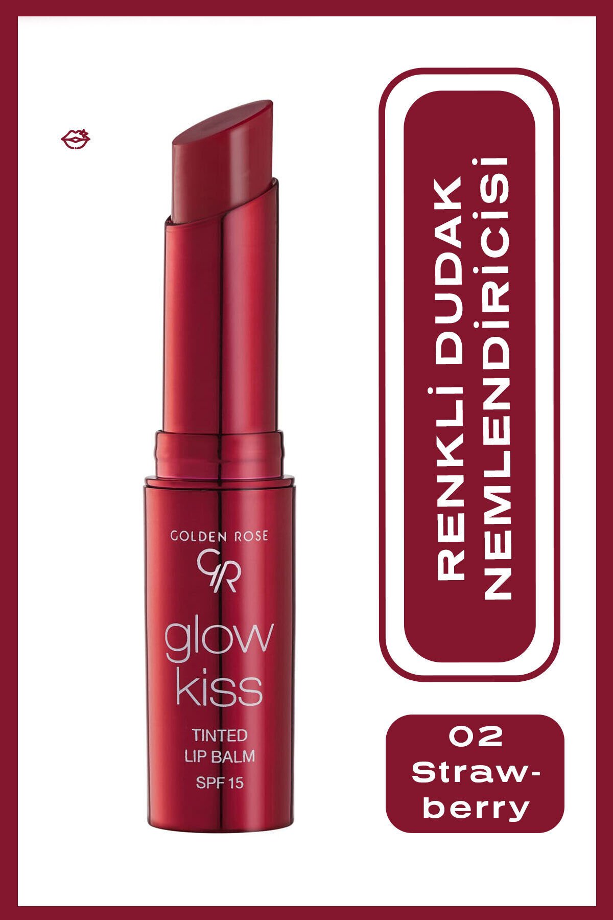 Glow Kiss Tinted Lip Balm Renkli Dudak Balmı -02 Strawberry  3 g