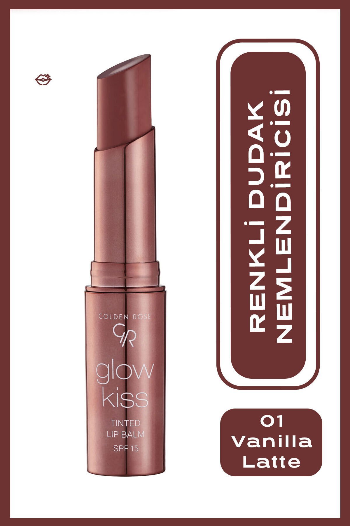 Glow Kiss Tinted Lip Balm SPF15 Shea & Hyaluronik Asitli Renkli Dudak Balmı -01 Vanılla 3 g