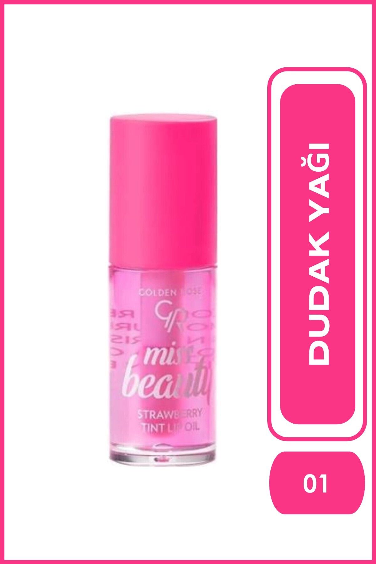 Miss Beauty Tint Lip Oil 01 Strawberry Çilek ve Jojoba Yağlı Renklendirici Dudak Yağı 6 ml