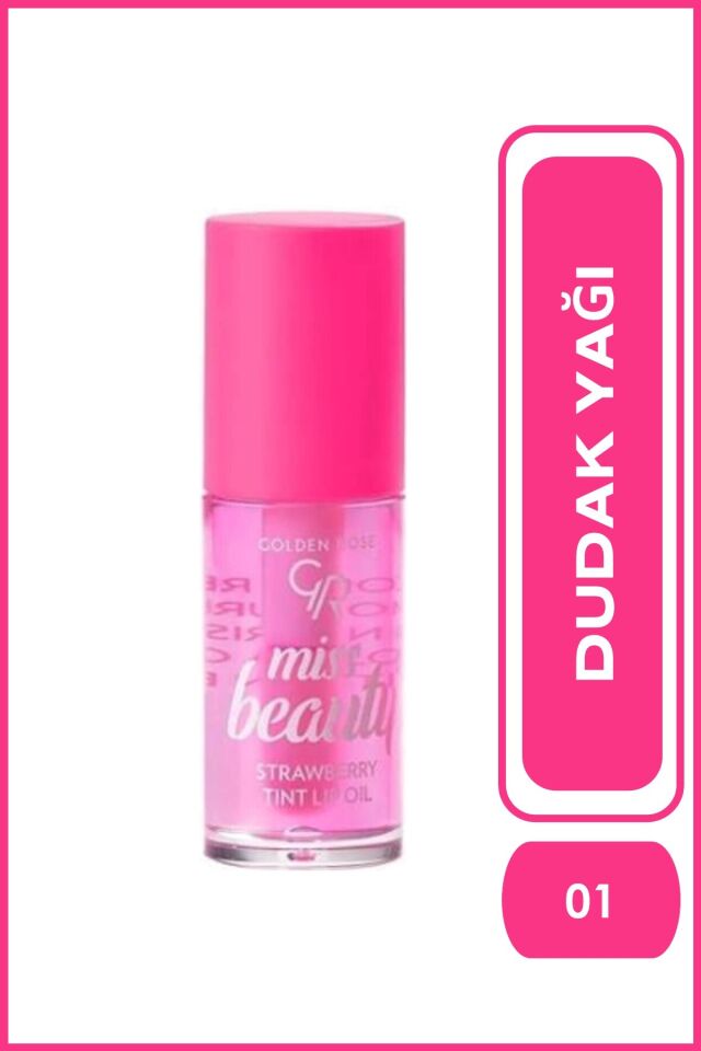 Miss Beauty Tint Lip Oil 01 Strawberry Çilek ve Jojoba Yağlı Renklendirici Dudak Yağı 6 ml